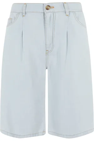 SEMICOUTURE Korte broeken, Dames, Blauw, XS, Denim, Sky Bermuda Ellen met knoopsluiting
