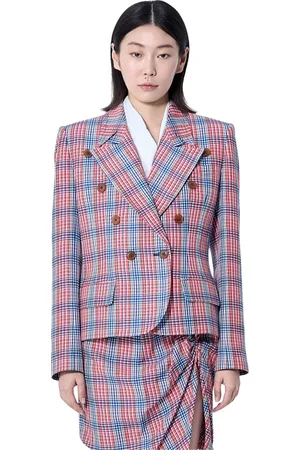 Vivienne Westwood Jassen, Dames, Veelkleurig, M, Geruite Double-Breasted Blazer