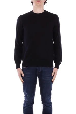 Woolrich Truien, Heren, Blauw, M, Katoen, Blauwe Logo Trui Slim Fit Katoen