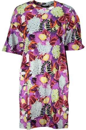 Roberto Cavalli Kleedjes, Dames, Veelkleurig, L, Korte Jurk met Patroon en Logo