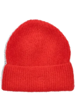 BY-BAR Accessoires, Dames, Rood, ONE Size, Wol, Logo Beanie