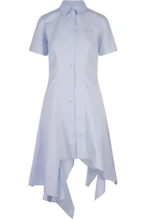 Alexander McQueen Kleedjes, Dames, Blauw, 2Xs, Katoen, Blauw Katoenen Stijlvolle Shirt