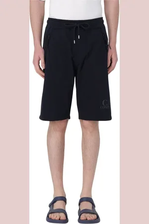 C.P. Company Korte broeken, Heren, Blauw, L, Logo Fleece Shorts