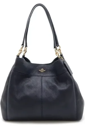 Coach Pre-owned, Dames, Blauw, ONE Size, Leer, Tweedehands leren handtassen