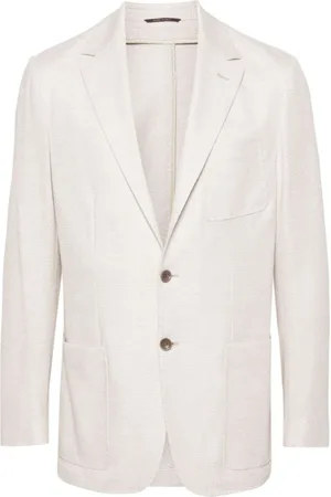 CANALI Jassen, Heren, , 2Xl, Katoen, Katoen Linnen Jas Twee Knopen