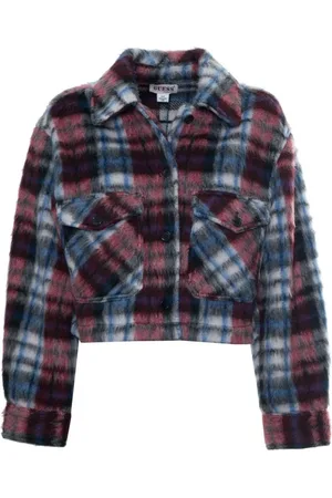 Guess Jassen, Dames, Veelkleurig, L, Polyester, Casual Jack met opvallend patroon