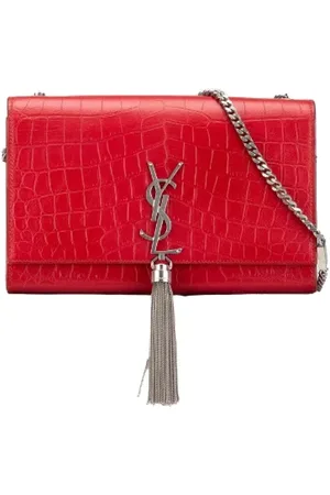 Saint Laurent Pre-owned, Dames, Rood, ONE Size, Leer, Tweedehands leren schoudertassen