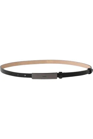 Max Mara Accessoires, Dames, Zwart, S, Bruin Leren Minimalistische Riem Vrouw