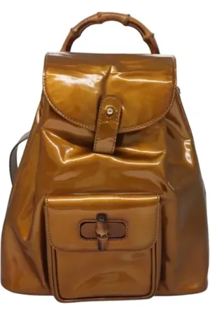 Gucci Pre-owned, Dames, Geel, ONE Size, Leer, Pre-owned Leather backpacks