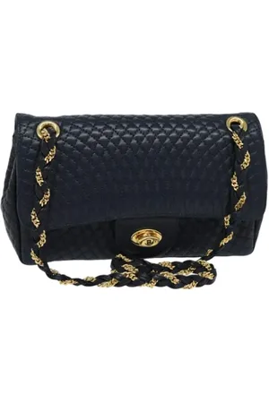 Bally Pre-owned, Dames, Blauw, ONE Size, Leer, Tweedehands leren handtassen