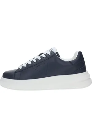 Guess Schoenen, Heren, Blauw, 43 EU, Leer, Heren Elba Sneakers Leer Rubberen Zool