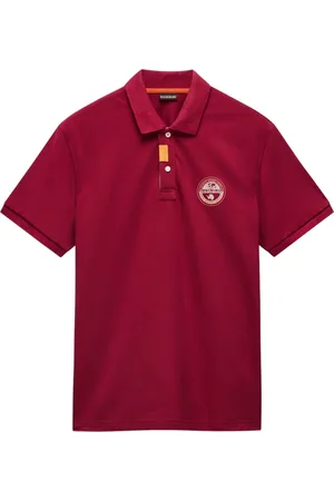 Napapijri Tops, Heren, Rood, M, Katoen, Korte Mouw Heren Polo Shirt