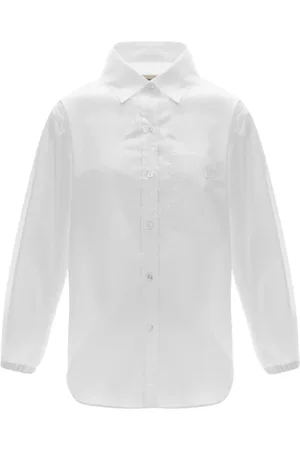 HERNO Blouses & Shirts, Dames, Wit, XS, Katoen, Geborduurd katoenen overhemd met technisch gevoel