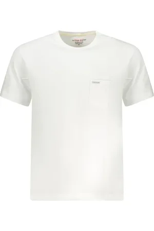 Guess Tops, Heren, Wit, M, Katoen, Witte Katoenen Crewneck T-Shirt