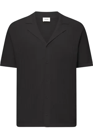 Drykorn Overhemden, Heren, Zwart, M, Katoen, Heren Gebreid Shirt van Zuiver Katoen