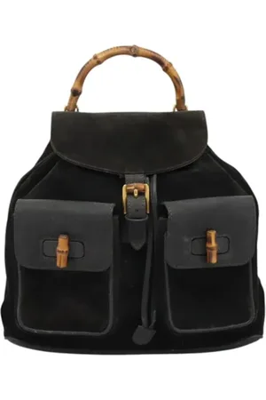 Gucci Pre-owned, Dames, Zwart, ONE Size, Leer, Pre-owned Suede backpacks