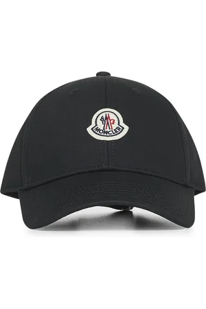 Moncler Accessoires, Dames, Zwart, ONE Size, Katoen, Zwarte Katoenen Baseballpet met Logo
