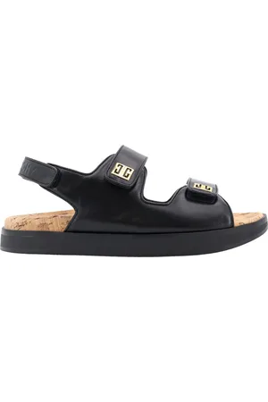 Givenchy Schoenen, Dames, Zwart, 38 EU, Leer, Zwarte Sandalen met Verstelbare Bandjes