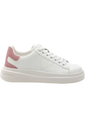 Guess Schoenen, Dames, Wit, 41 EU, Leer, Witte Leren Sneakers - Model: Elbina