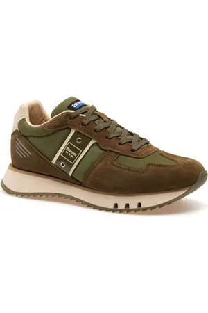 Blauer Schoenen, Heren, Groen, 43 EU, Suède, Militair Groen Mesh/Suede Hardloopschoenen