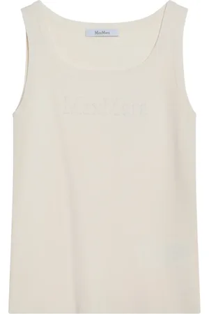 Max Mara Tops, Dames, Wit, M, Pure Tanktop in Klassieke Stijl