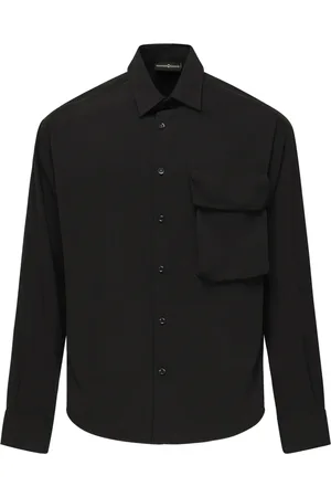 Giuliano Galiano Overhemden, Heren, Zwart, M, Zwarte korte mouw knoop shirt