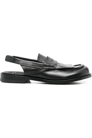 Officine creative Schoenen, Dames, Zwart, 38 1/2 EU, Leer, Leren Slingback Loafers