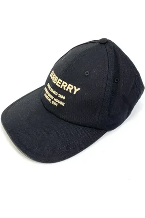 Burberry Pre-owned, Dames, Zwart, ONE Size, Katoen, Pre-owned Cotton hats