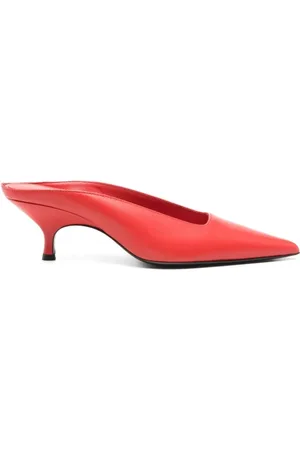 Gia Borghini Schoenen, Dames, Rood, 38 EU, Puntige Top Muilezel Schoenen