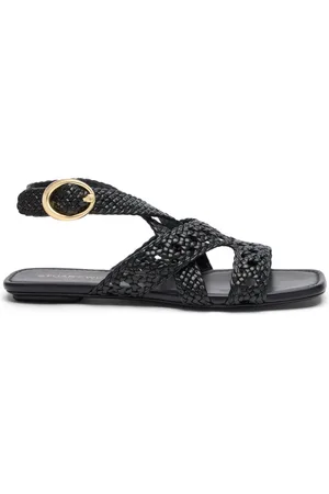 Stuart Weitzman Schoenen, Dames, Zwart, 40 1/2 EU, Leer, Thea Sandal