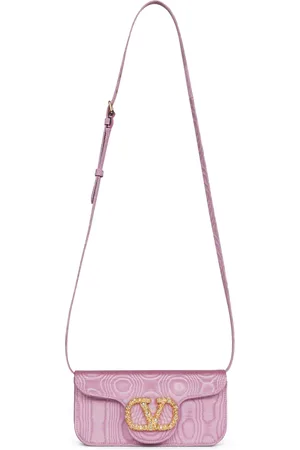 VALENTINO GARAVANI Tassen, Dames, Roze, ONE Size, Roze Swarovski Crystal-Embellished VLogo Tas