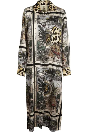 5 PROGRESS Kleedjes, Dames, Veelkleurig, S, Polyester, Polyester Twill Jurk