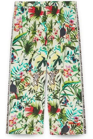 Fiorella rubino Broeken, Dames, Veelkleurig, XL, Broek met tropische print