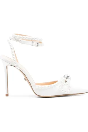 Mach & Mach Schoenen, Dames, Wit, 39 EU, Satijn, Witte Satijnen Leren Samenstelling