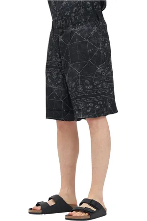 Armani Exchange Korte broeken, Heren, Zwart, W34, Paisley Print Heren Zwarte Shorts