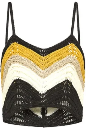FORTE FORTE Tops, Dames, Veelkleurig, S, Katoen, Gehaakte top met bandjes