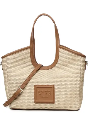V°73 Tassen, Dames, Bruin, ONE Size, Stro Schoudertas met Handvatten
