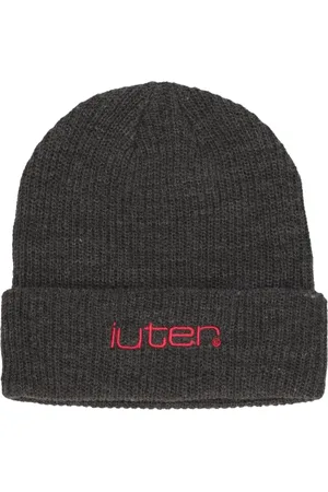IUTER Accessoires, unisex, Groen, ONE Size, Wol, Ruitmuts Asfalt Geborduurd Logo