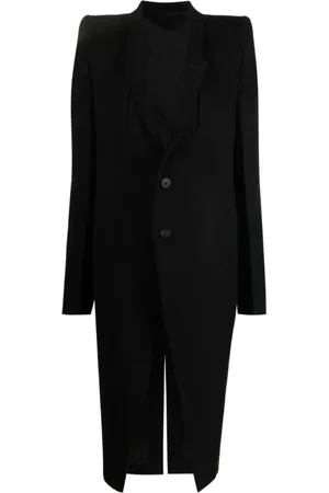 Rick Owens Mantels, Dames, Zwart, M, Zwarte Zakkenjas