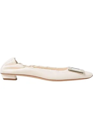 Roger Vivier Schoenen, Dames, , 36 EU, Leer, Geel Roomleer Ballerina