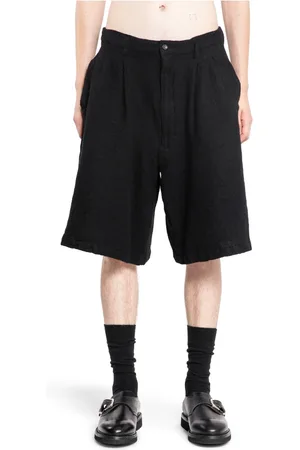 Comme des Garçons Korte broeken, Heren, Zwart, L, Wol, Zwarte wollen wijde broek