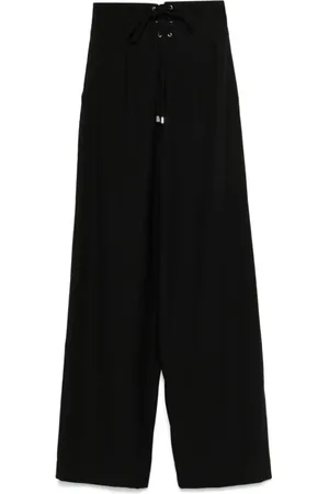 ERMANNO SCERVINO Broeken, Dames, Zwart, S, Zwarte Wijde Pijp Broek