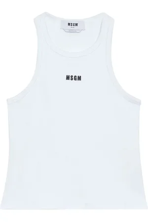 Msgm Tops, Dames, Wit, L, Stijlvolle Top voor Vrouwen