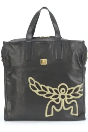 MCM Pre-owned, Dames, Zwart, ONE Size, Leer, Pre-owned Leather totes