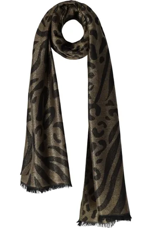 Liu Jo Accessoires, Dames, Bruin, ONE Size, Denim, Animalier Sjaal voor Stijlvolle Outfits