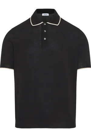 Gran Sasso Tops, Heren, Zwart, 2Xl, Katoen, Klassieke katoenen poloshirt gemaakt in Italië