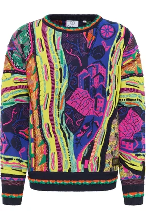 Carlo Colucci Truien, Heren, Veelkleurig, S, Moderne 3D Jacquard Sweater