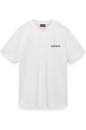 Napapijri Tops, Heren, Wit, M, Katoen, Korte Mouw Grafische T-shirt
