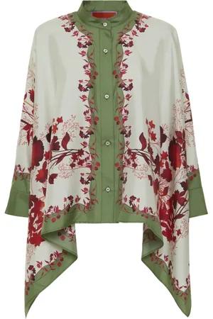 La DoubleJ Blouses & Shirts, Dames, Veelkleurig, XS, Zijden Groene Broek