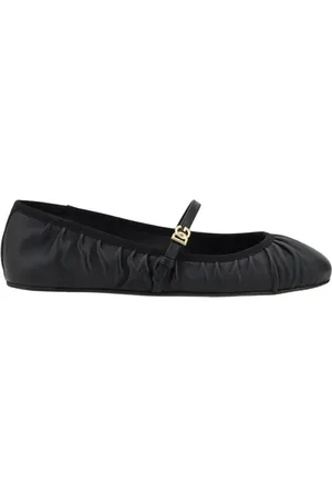 Dolce & Gabbana Schoenen, Dames, Zwart, 36 EU, Leer, Zwarte leren balletflats